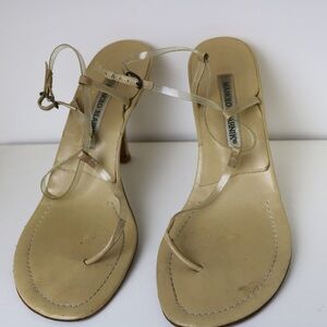 Manolo Blahnik Tan Strappy Heels